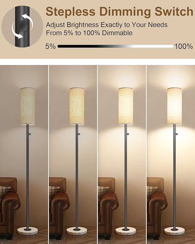 Upgraded Floor Lamp for Living Room, Dimmable Black Floor Lamp - Image 3