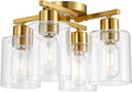 4 Light Semi Flush Mount Ceiling Light Brushed Gold Kitchen Lighting Fixtures by DIDUIOlightingfixtures