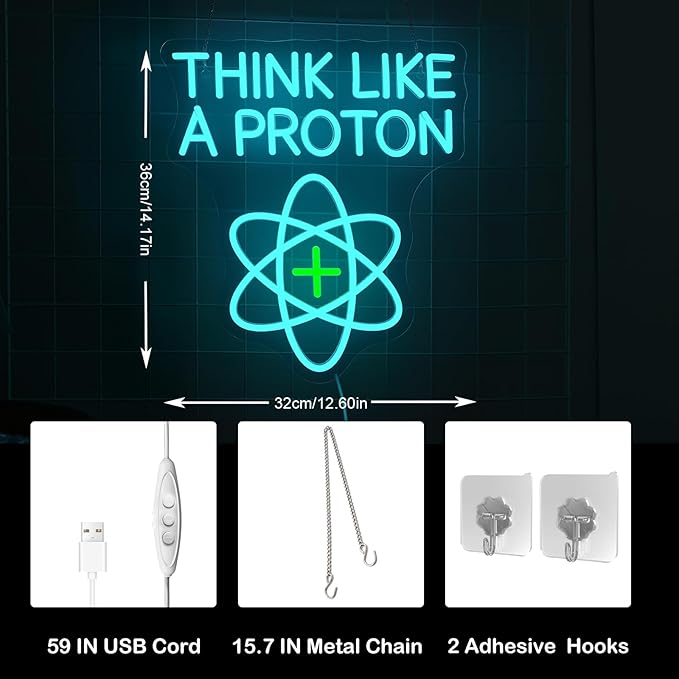Think Like a Proton Neon Sign Dimmable Good Vibes Neon Light - Image 6
