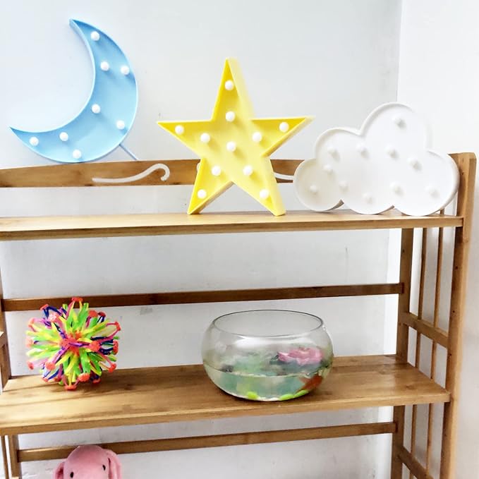 AUSAYE 3 PCS 3D Crescent Moon Light Cloud Led Star Lamp, Decorative Night - Image 5