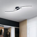 Modern LED Ceiling Light 22W Black Linear Ceiling Lights Fixture 6000K Aluminum by HLILCEH-Lighting