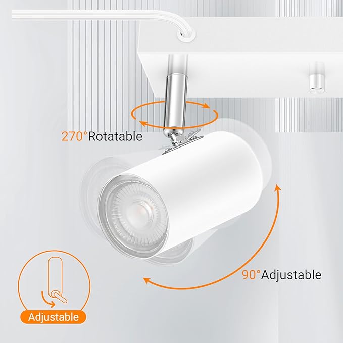 5 Light Track Lighting Kit, Industrial LED Wall Light - Image 4
