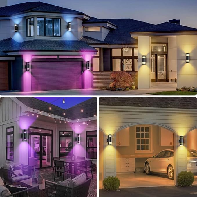 Smart Porch Lights Color Changing, RGB Outdoor Wall Lights - Image 7