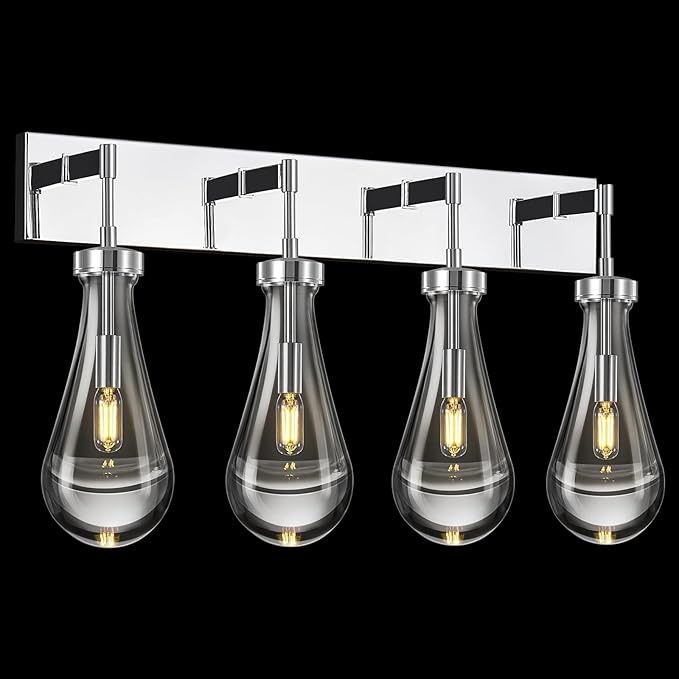 Raindrop Wall Sconces Chrome Crystal Sconces Wall Decor Modern Lighting Glass by HomeofBeautifulLighting