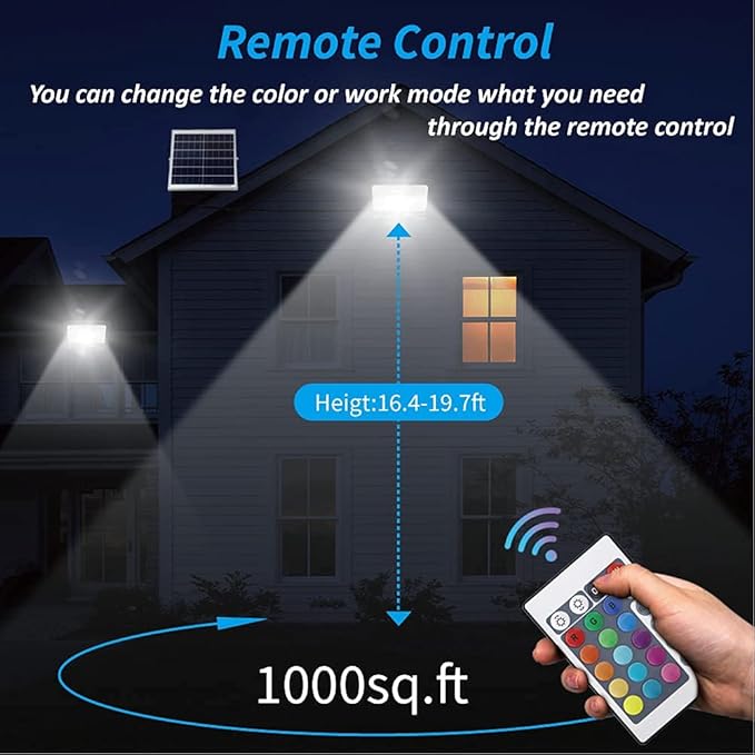 Solar Flood Light Outdoor, Color Changing Led Smart Flood Spot Light, RGBW Warm - Image 3
