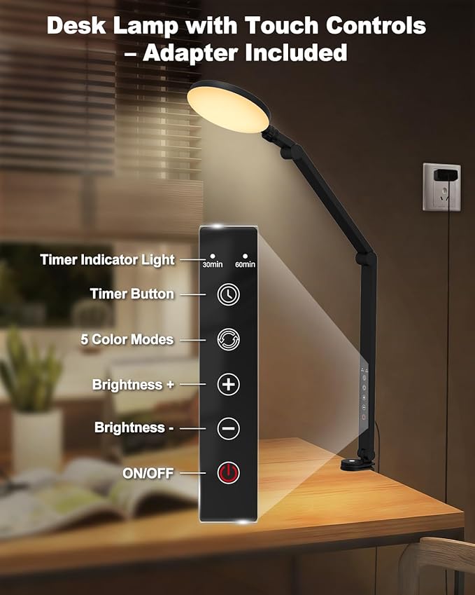 Desk Lamp, ZAPLIT 10W LED Desk Light - Image 3