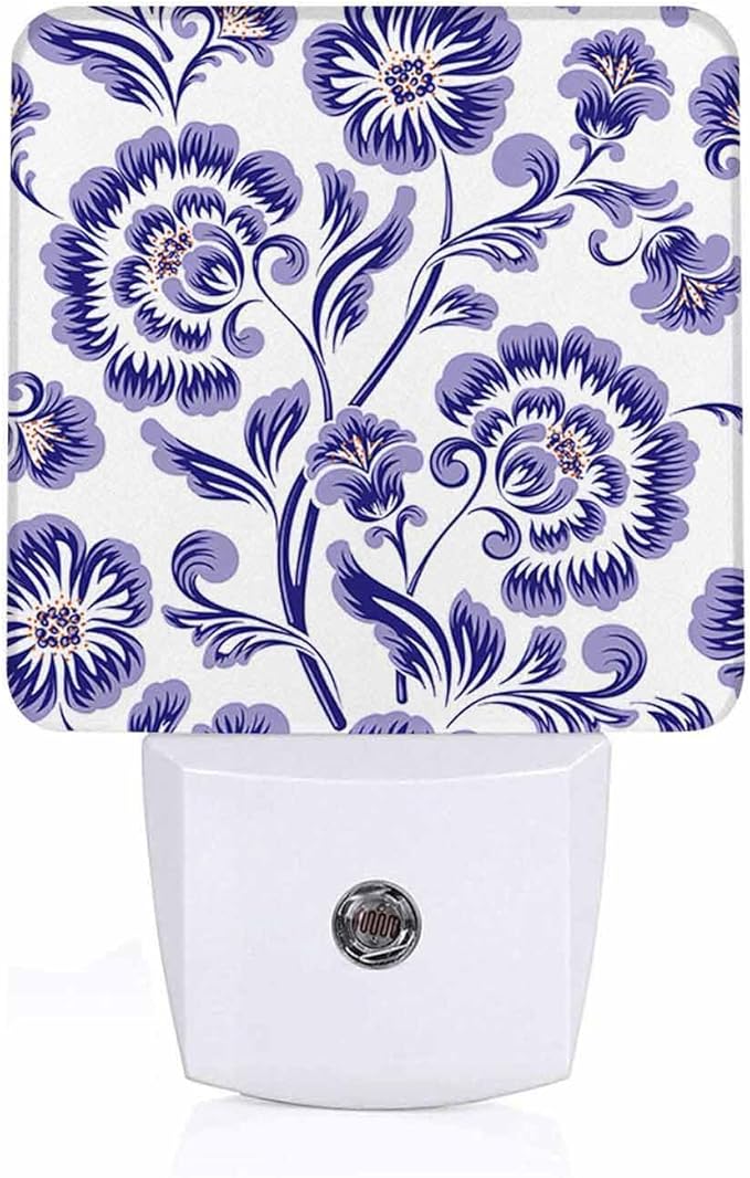 LED Night Light, Beautiful Purple Flower Pattern LED Night Light Plug into Wall by Unknown