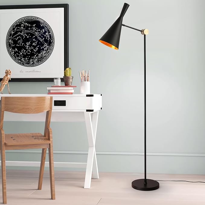 Modern Industrial Floor Lamp For Bedroom, Living Room, Skinny Corner Accent - Image 4