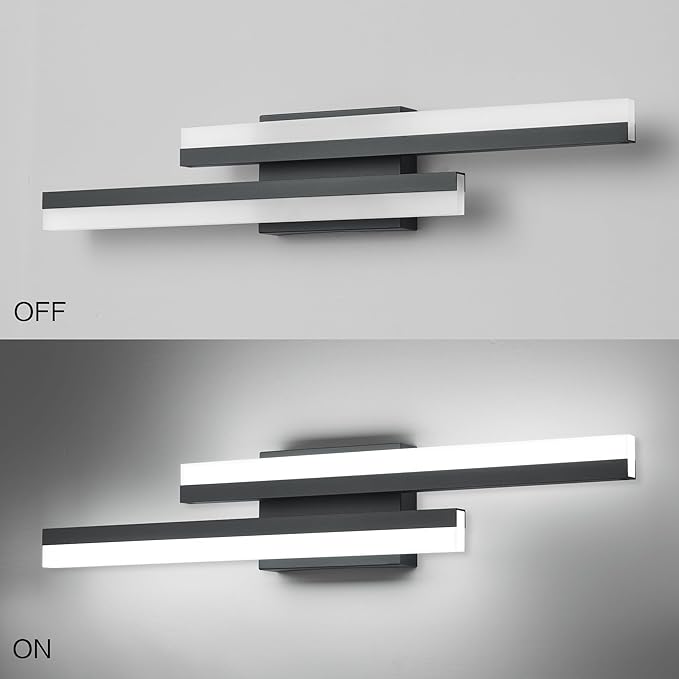 PRESDE 24 Inch LED Bathroom Vanity Light Bar, Modern Black Wall Lighting - Image 6