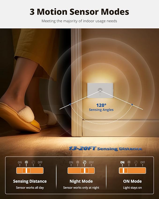 wowatt Rechargeable Motion Sensor Stair Light, Whtie Automatic Lights - Image 4