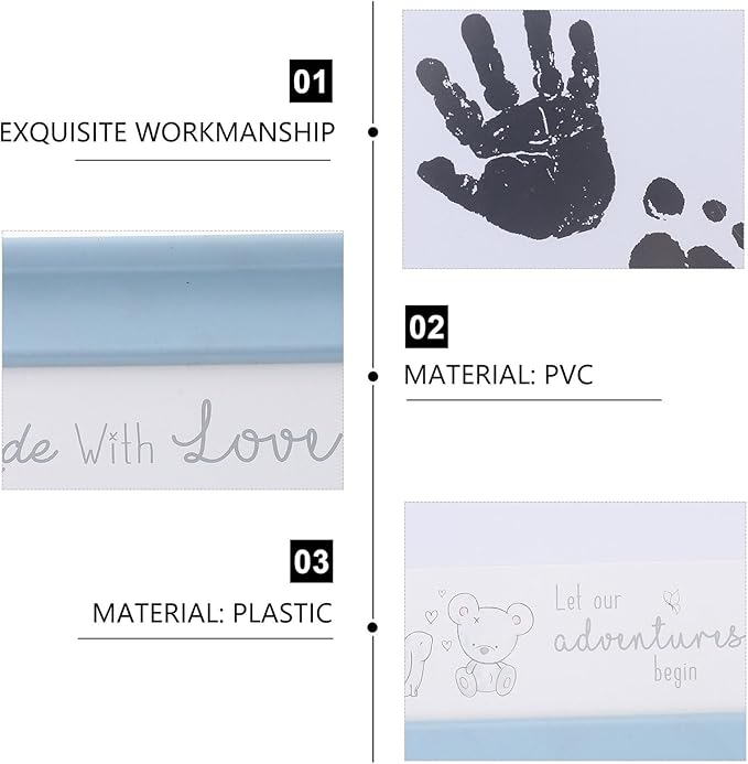 Newborn Handprint and Footprint Photo Frame Growth Keepsake - Image 9