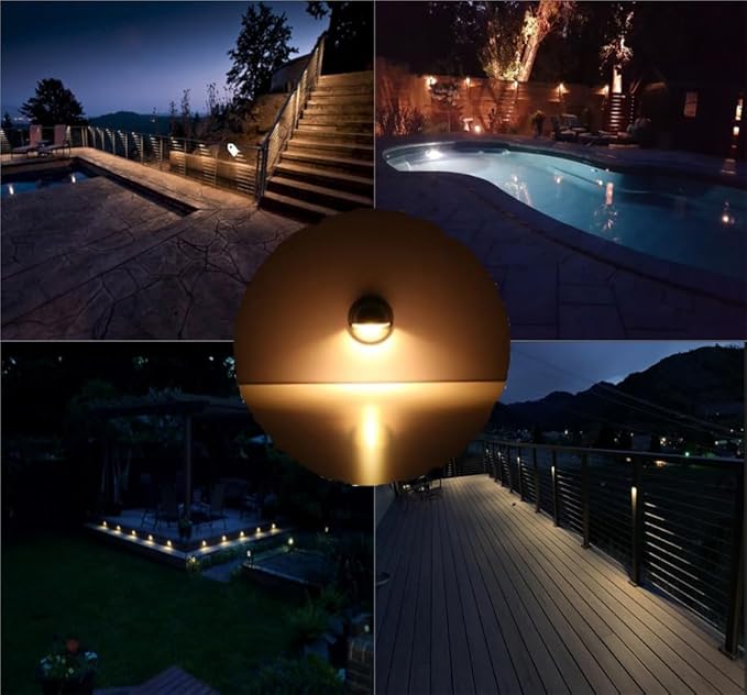FVTLED Pack of 6 Warm White LED Deck Lights kit Φ1.38 Outdoor Garden Yard - Image 2