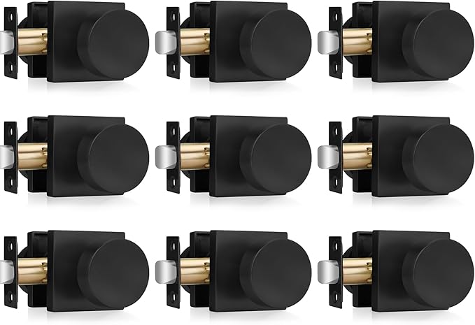 Haidms Matte Black Door Knobs Passage, Heavy Duty Square Matte Black Hall and by Haidms