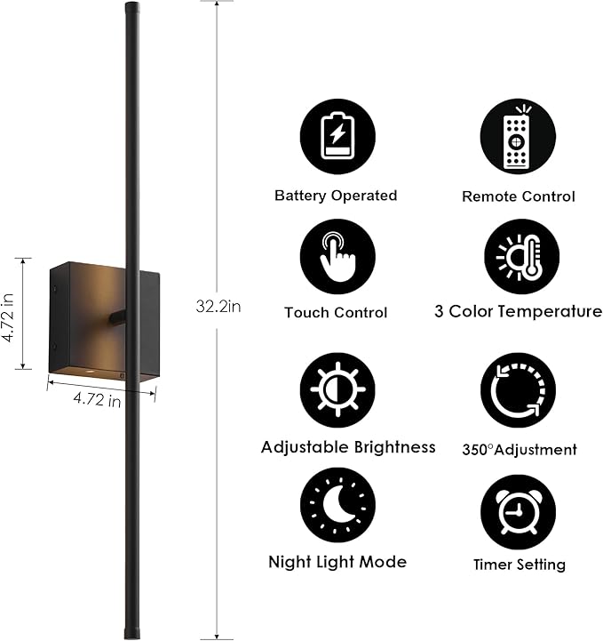 Removable Battery Operated Wall Sconces - Image 6