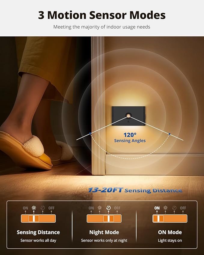 wowatt Rechargeable Motion Sensor Stair Light, Dimmable Stair Lights Indoor - Image 4