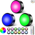 Puck Lights with Remote, Warm/White Light and 13 Colors Changing, use 3 AA by swesara