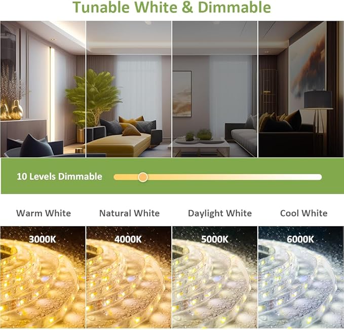 NOVOSTELLA 20ft Waterproof Tunable White LED Strip Lights, Dimmable Flexible - Image 4