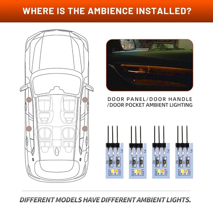 NJSBYL 4PCS LED Courtesy Door Handle Circuit Board - Image 2