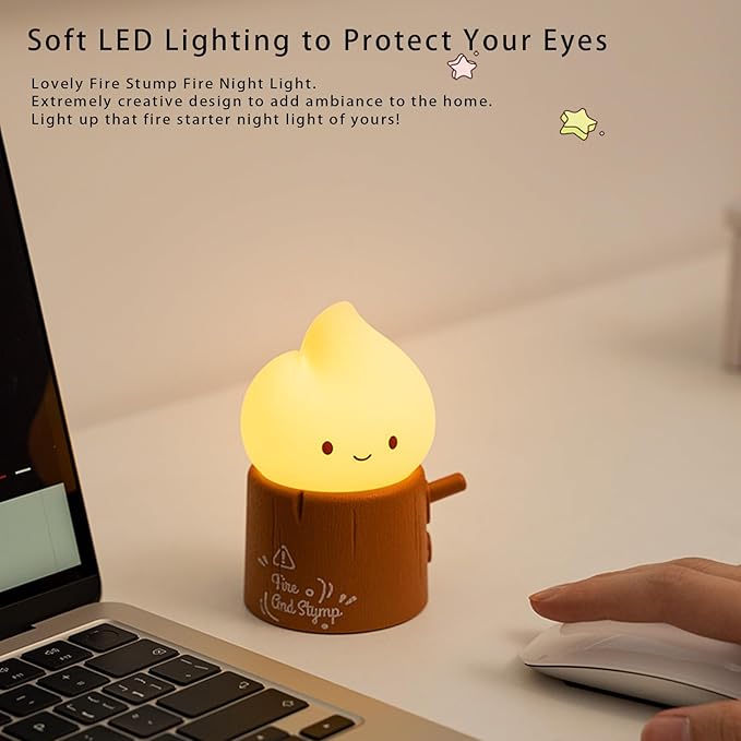 Ghost Campfire Night Light, Flamess Candle Lamp, Fire Lamp, Small Cute Night - Image 5