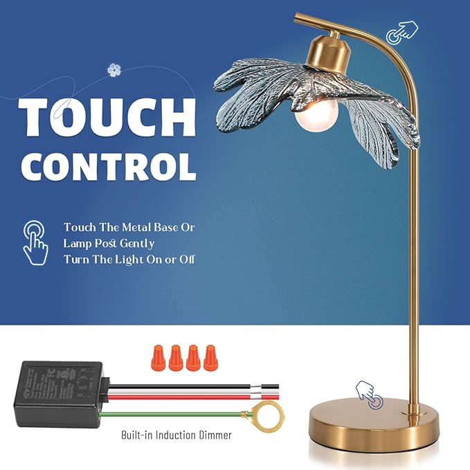 Gold Table lamp set of 2, Touch Table lamp - Image 7