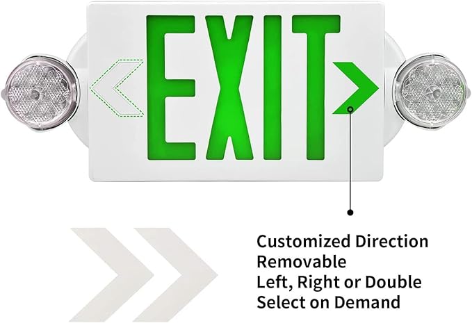 AKT LIGHTING 6 Pack Green LED Emergency Light & Exit Sign Combo, UL Certified - Image 6
