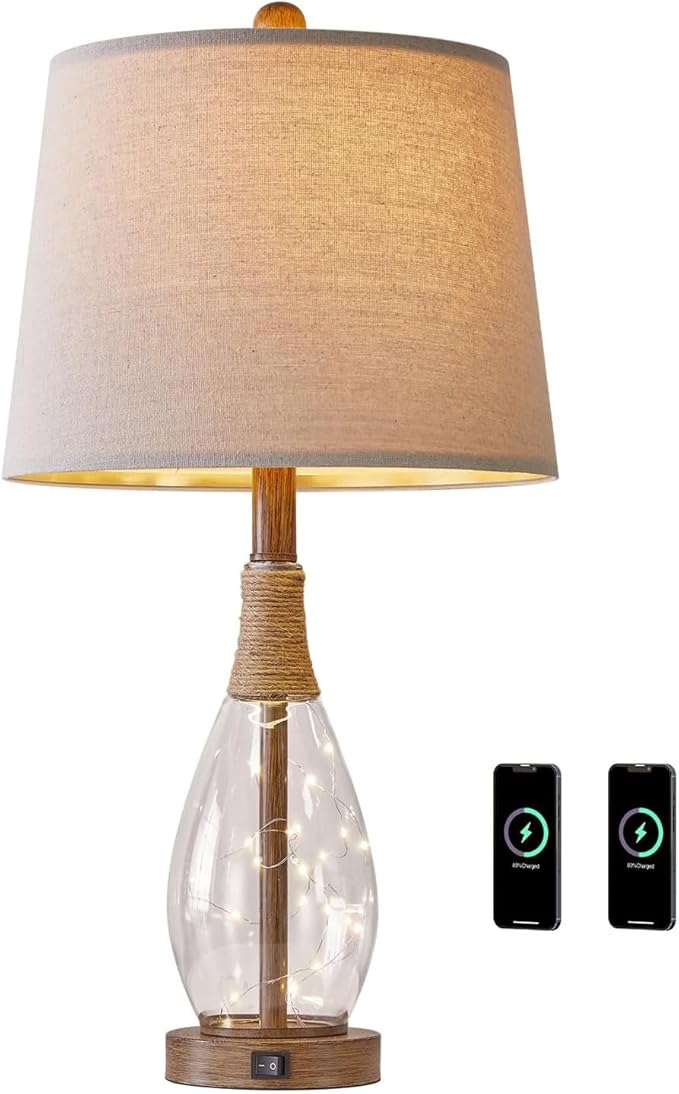 OYEARS Wood-Like Bedside Table Lamp - Image 9