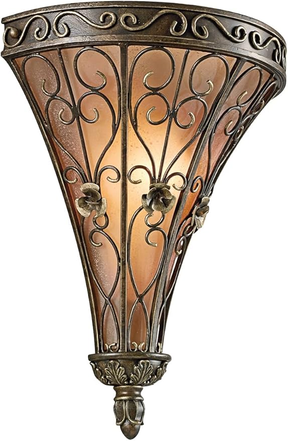 Kichler Marchesa 14.75" Wall Sconce in Terrene Bronze, 1-Light Hallway Light - Image 2