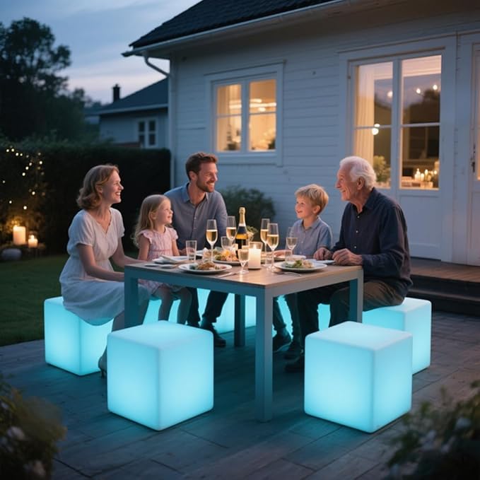 16-inch LED Cube Light, Rechargeable Cube Light Table w/Remote, 16 Colors - Image 4