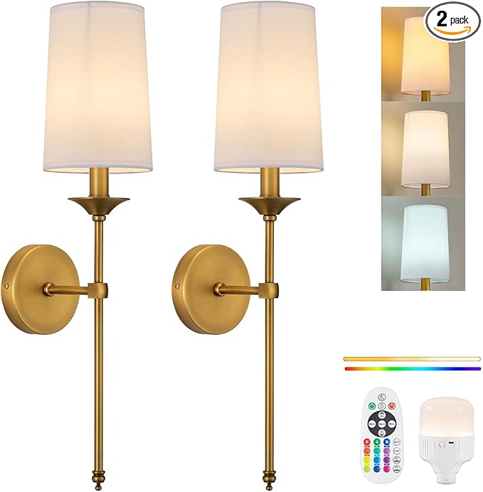 PASSICA DECOR Battery Operated Wall Sconce Set of 2 by PASSICADECOR