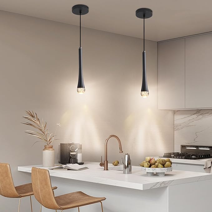 3 Pack Modern Black LED Pendant Light, Kitchen Island Ceiling Hanging Lights - Image 6