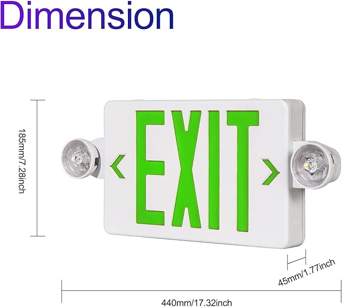 CM MZY Exit Sign with Emergency Light, Exit Signs with Battery Backup, Combo - Image 4