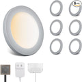 V4light LED Puck Lights 6 Pack, 6mm Ultra-Thin Plug in Under Cabinet Lighting by V4light