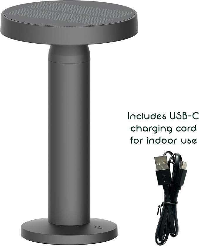 Round Solar Table Lamp – Portable LED Light - Image 8