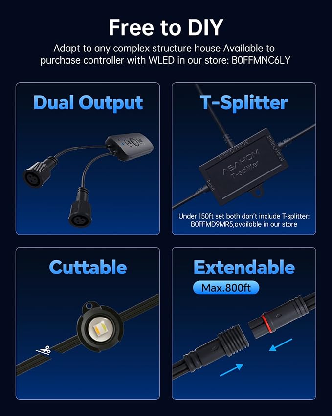 ASAHOM AI Permanent Outdoor Lights S107D, 200FT - Image 7