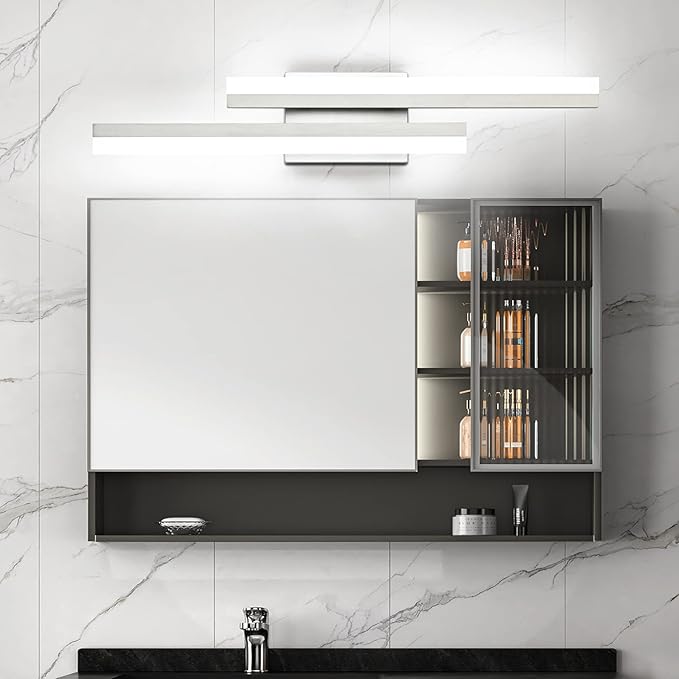 PRESDE 24 Inch LED Vanity Light Brushed Nickel Bathroom Light Fixtures Over - Image 2