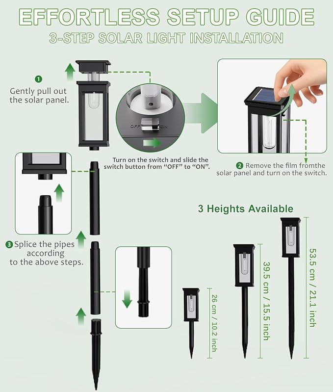 Solar Pathway Lights, 8 Pack Solar Lights Outdoor Waterproof IP65, Auto On/Off - Image 9