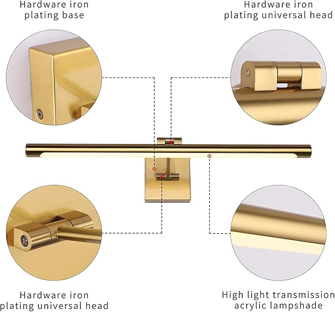 Joosenhouse LED Picture Light Fixtures Dimmable 24.4 Inches, Full Metal Artwork - Image 5