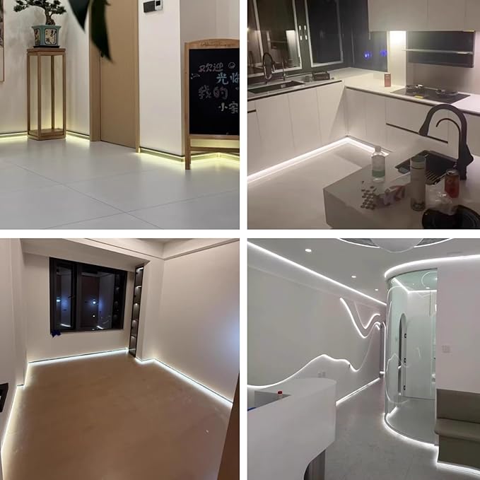 24 Pack LED Aluminum Metal Baseboard Trim 80 x 2500mm 3.15” x 8.2’ Total 196.8 - Image 6