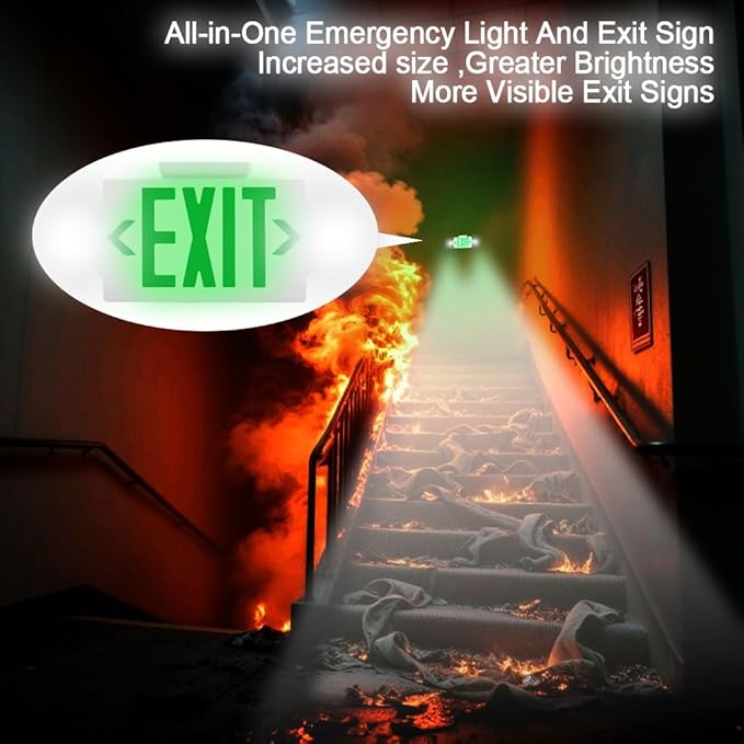 AKT LIGHTING LED Emergency Light & Exit Sign Combo, UL Certified Emergency Exit - Image 4