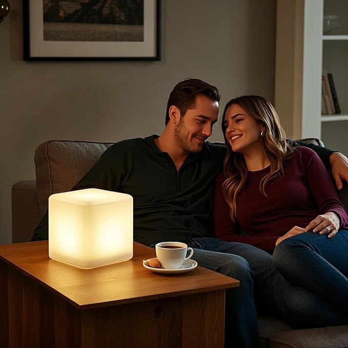 Mr.Go Rechargeable LED Color-Changing Light Cube 8", Dimmable Soothing Mood Lamp - Image 5