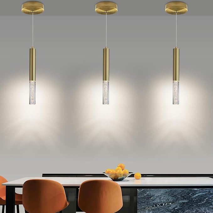 2 Pack Minimalist Kitchen Island Pendant Lights, Bubble Acrylic, Adjustable - Image 7