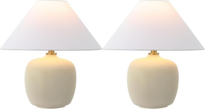 JONATHAN Y JYL5600B-SET2 Delphi 18.25" Minimalist Scandinavian Resin/Iron LED - Image 2