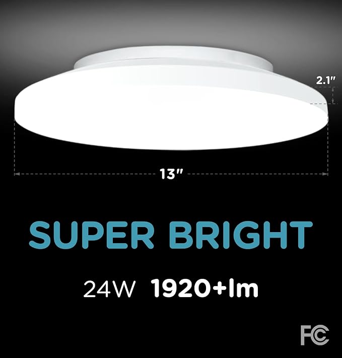 Flush Mount Ceiling Light Fixture Wired Dimmable, 13 Inch 24W, 5 CCT - Image 5