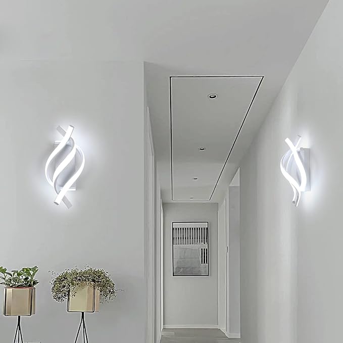 DELIPOP Wall Sconces, Spiral Modern LED Wall Sconce Lighting, 6500K Cool White - Image 7