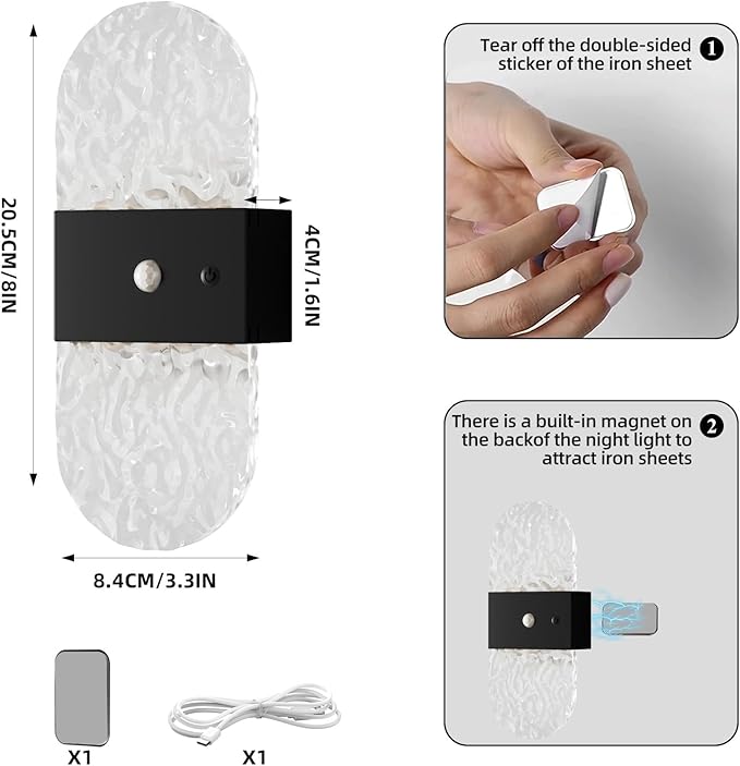 Magnetic Wall lamp Without Wiring, USB Charging Modell, Human-Sensing Ambient - Image 9