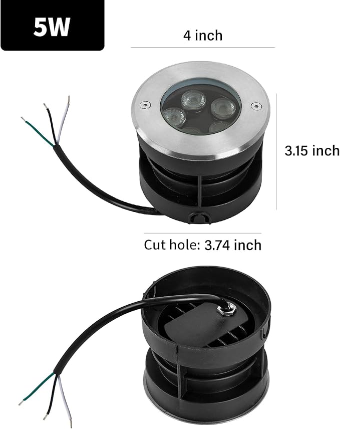 Outdoor In-Ground Lights Wired, Waterproof IP67 LED Landscape Lights 110V 120V - Image 2