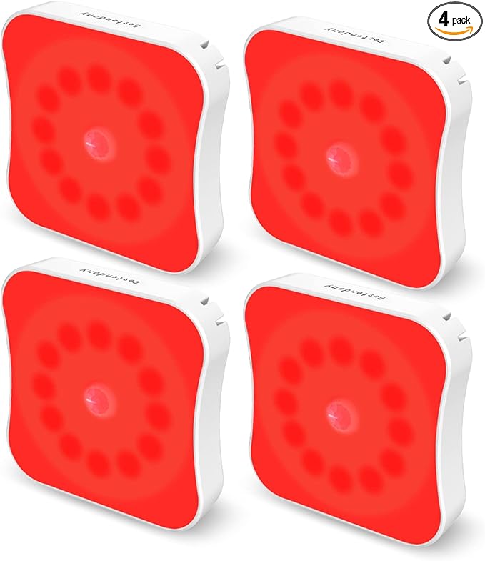Red Light Night Lights Motion Sensor Lights Rechargeable Battery Night Lights by Bestendony