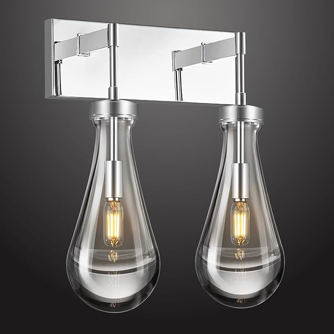 Raindrop Wall Sconces Chrome Crystal Sconces Wall Decor Modern Lighting Glass by HomeofBeautifulLighting