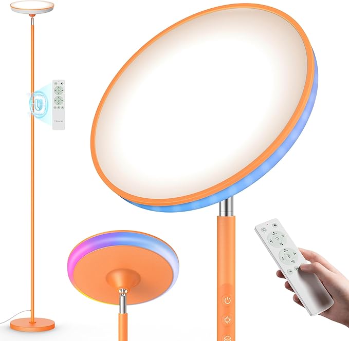 UFO Floor Lamp 71in, Upgraded 42W 3700LM LED Torchiere Floor Lamps by WOWLUMENOFFICIAL