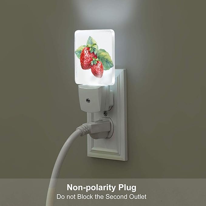 Watercolor Cute Strawberry Night Light, Plug Into Wall - Image 5